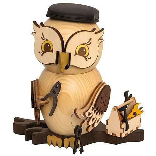 Figurine fumoir hibou artisan, environ 15 cm