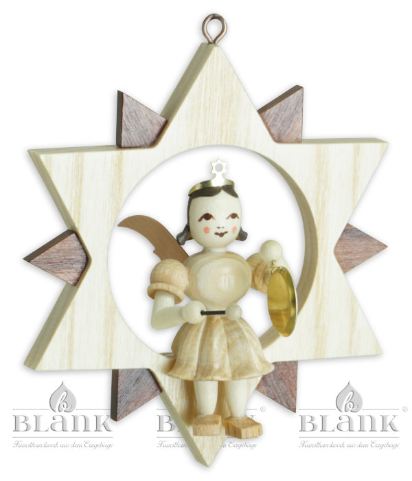 Angel in a star with gong