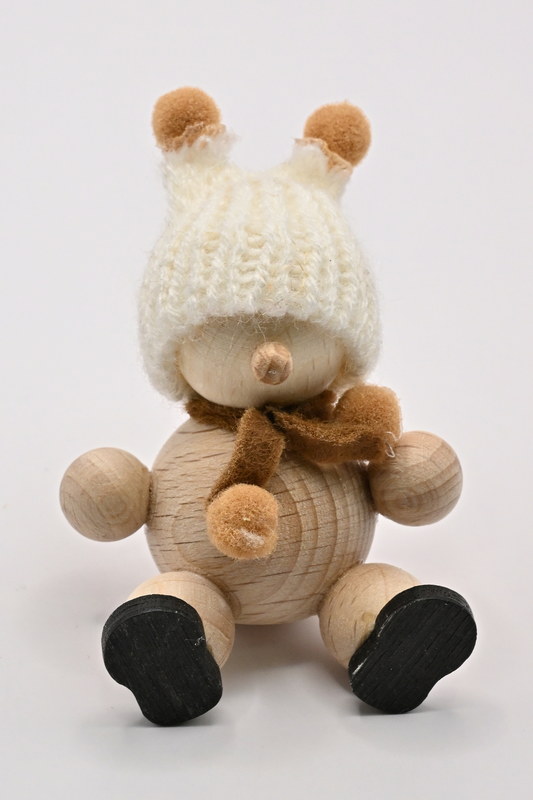 Schneemann Zipfelmütze, 2 Bommeln H 7 cm