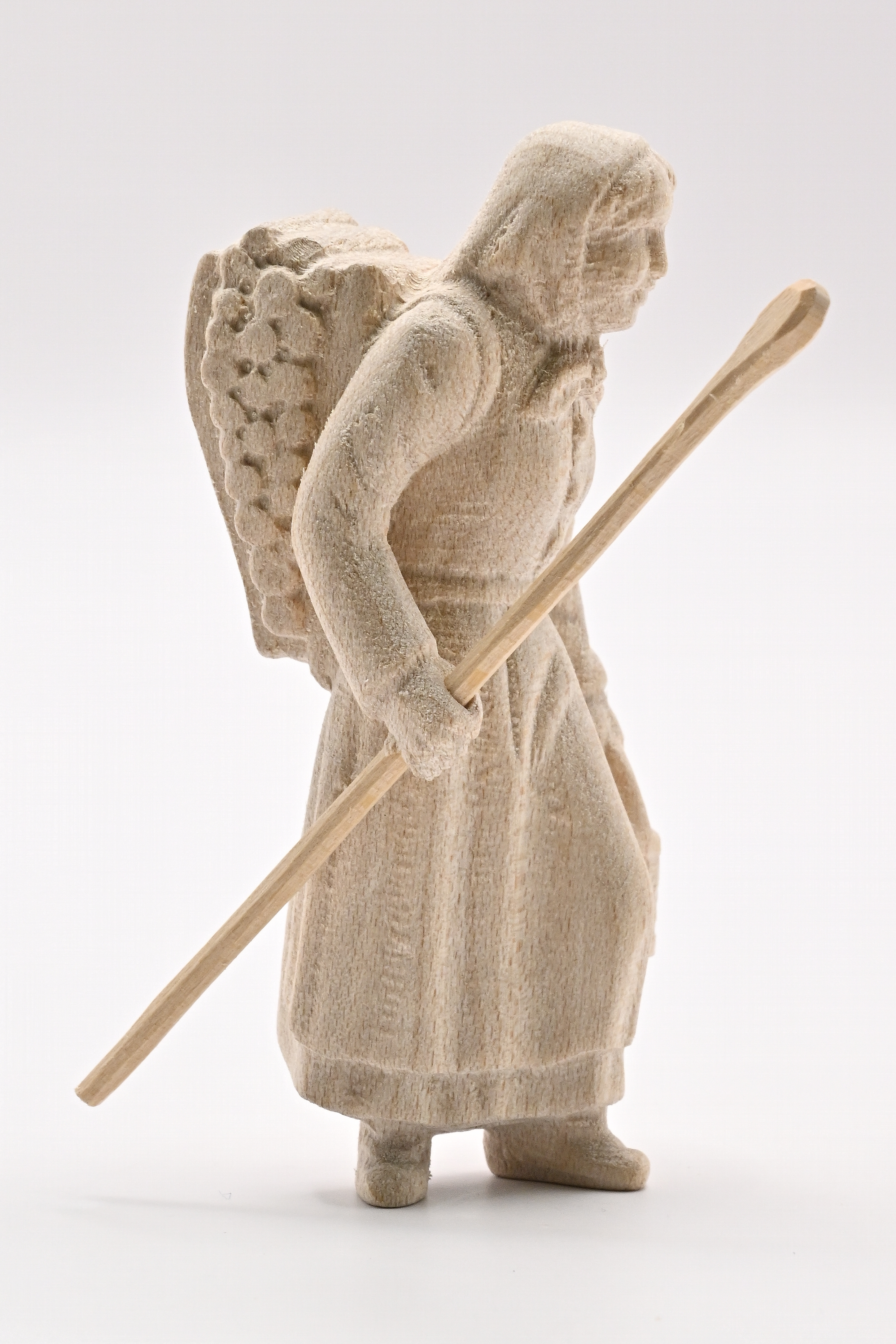 Femme des bois, panier, corbeille, bâton 70 mm