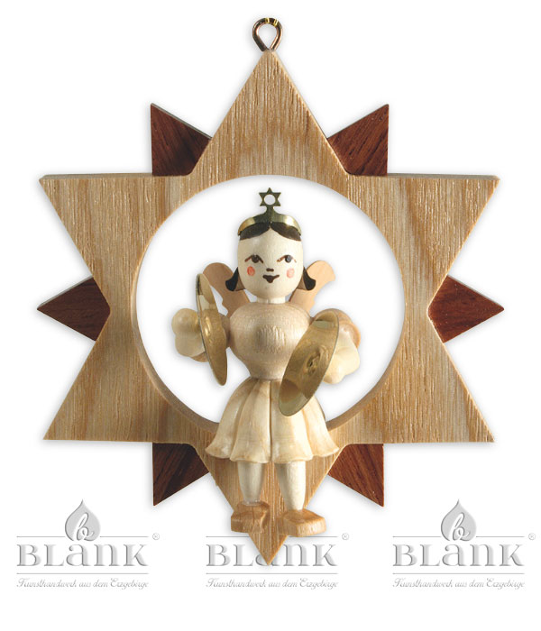 Angel with basin in star, natural