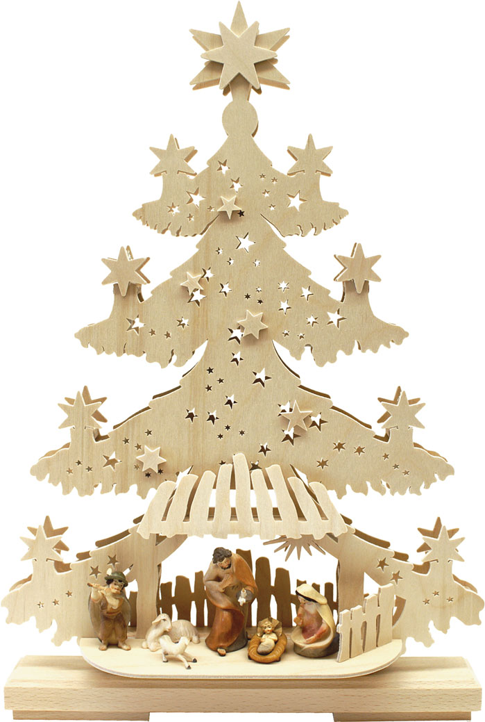 Small fir tree, Christ Child, Tyrolean figures, coloured