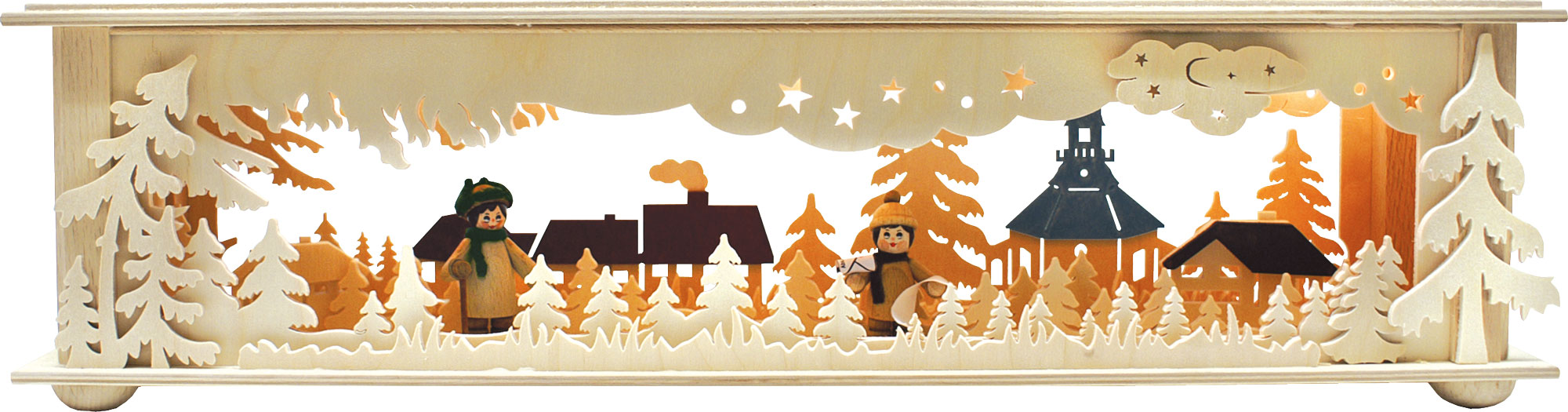 Small room light, 2 figures, coloured roofs