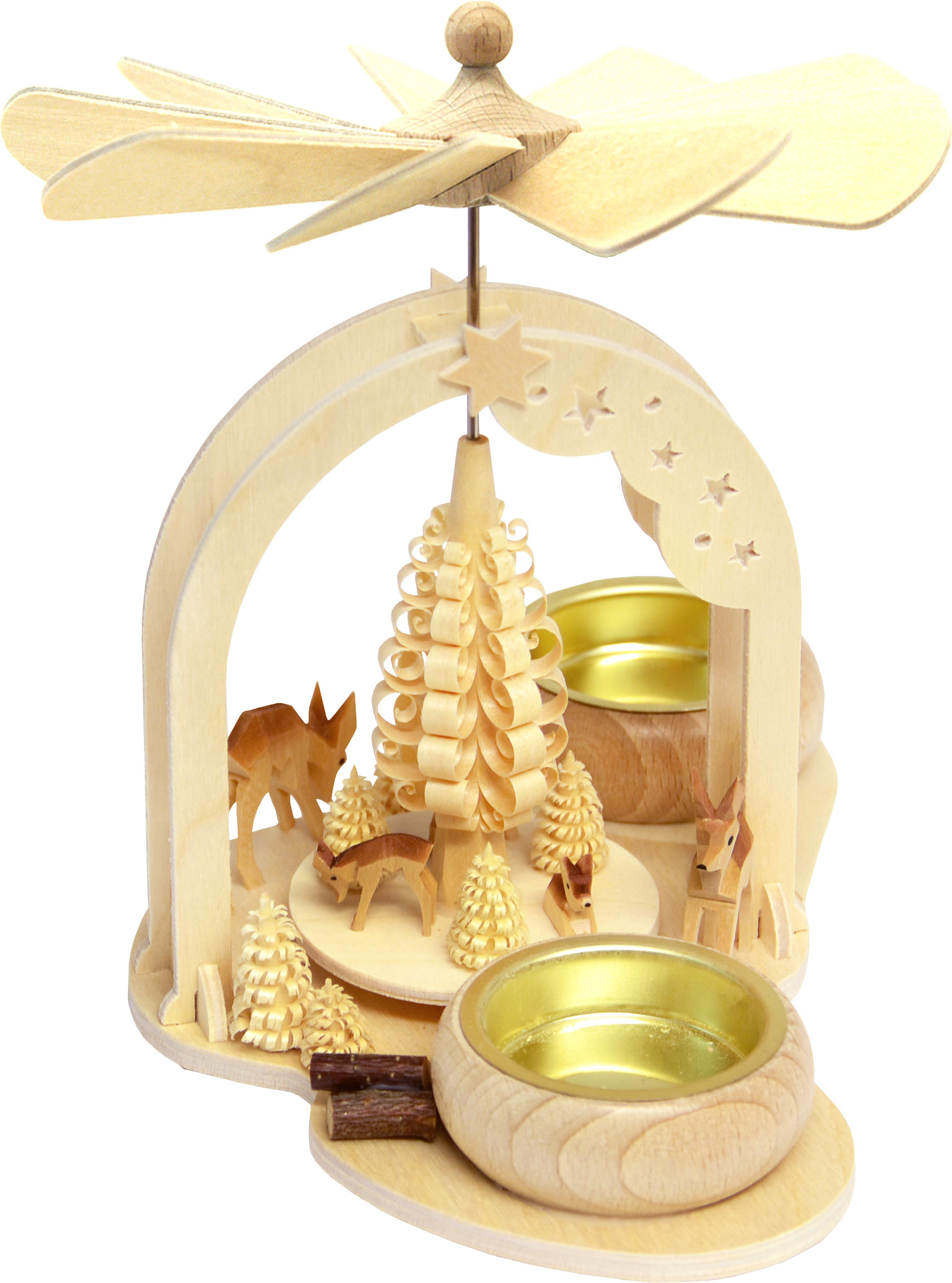 Mini pyramid, deer, natural, tea light holder