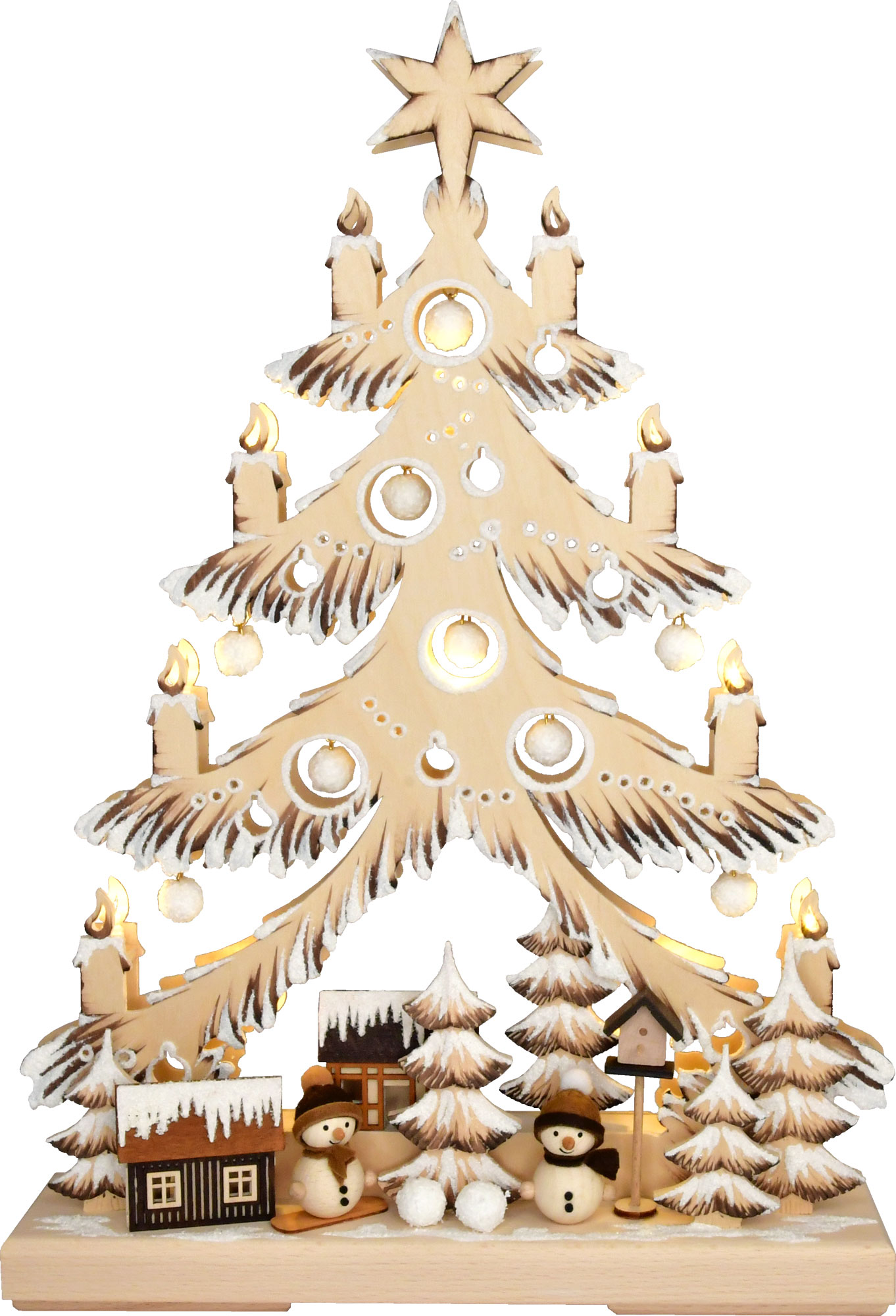 Small fir tree, cones, natural Snow-Mollis, RR brown shaded, full USB