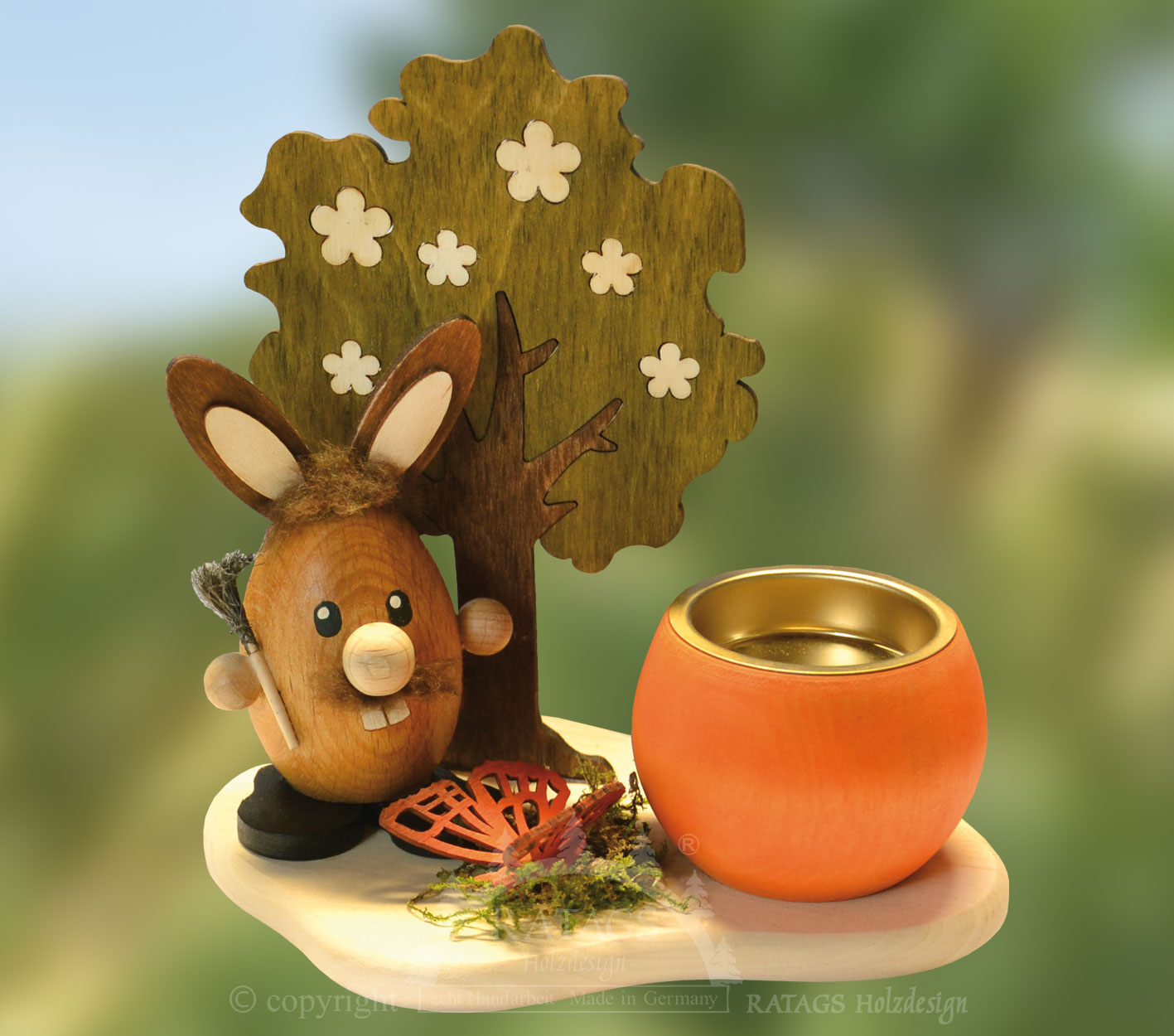 Tealight holders, rabbits on trees, butterflies