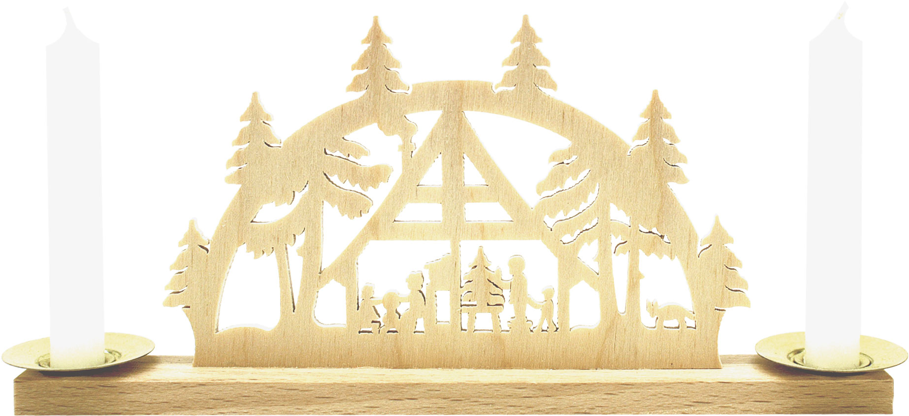 Mini-Schwibbogen für 2 Puppenkerzen Weihnachtsstube