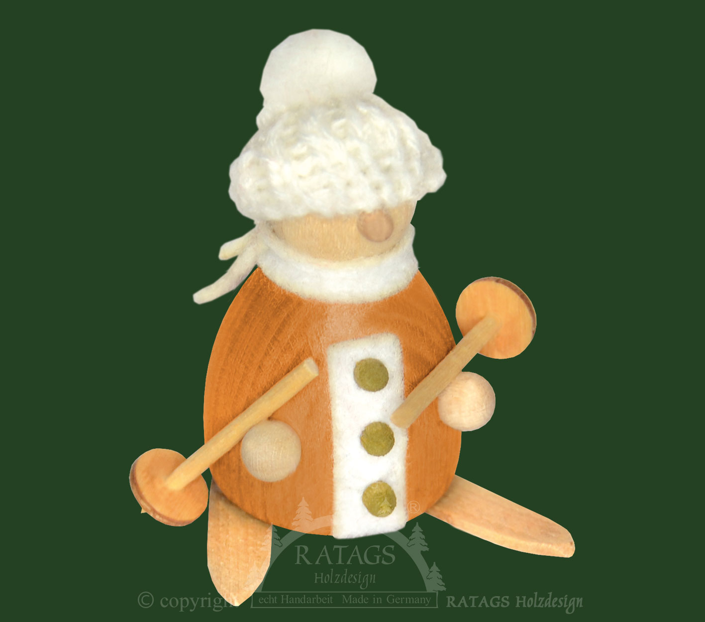 Snow-Molli, Junge Linie, auf Ski, weiße Strickmütze