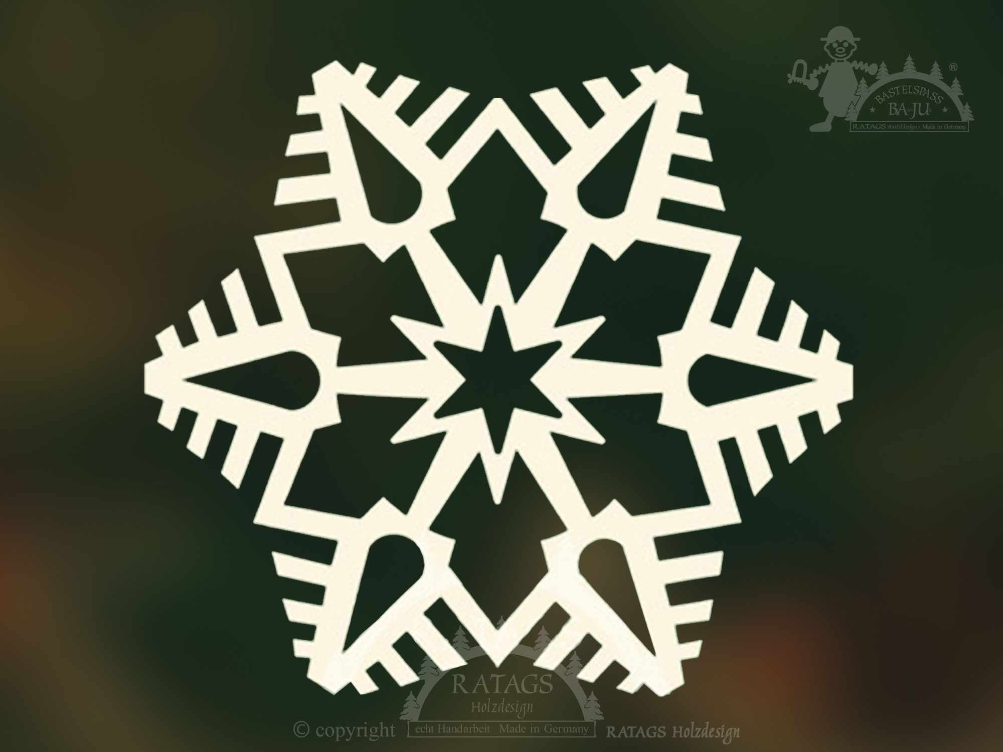 Window picture, snow crystal