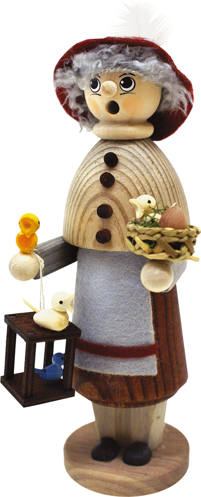 Glazed natural wood, bird seller