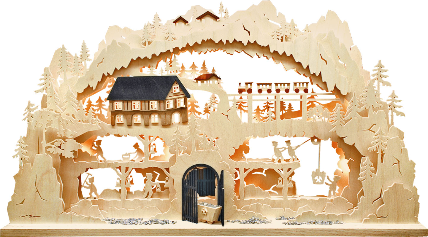 3D-Schwibbogen groß, Bergbau 3D-Schwibbogen groß, Bergbau