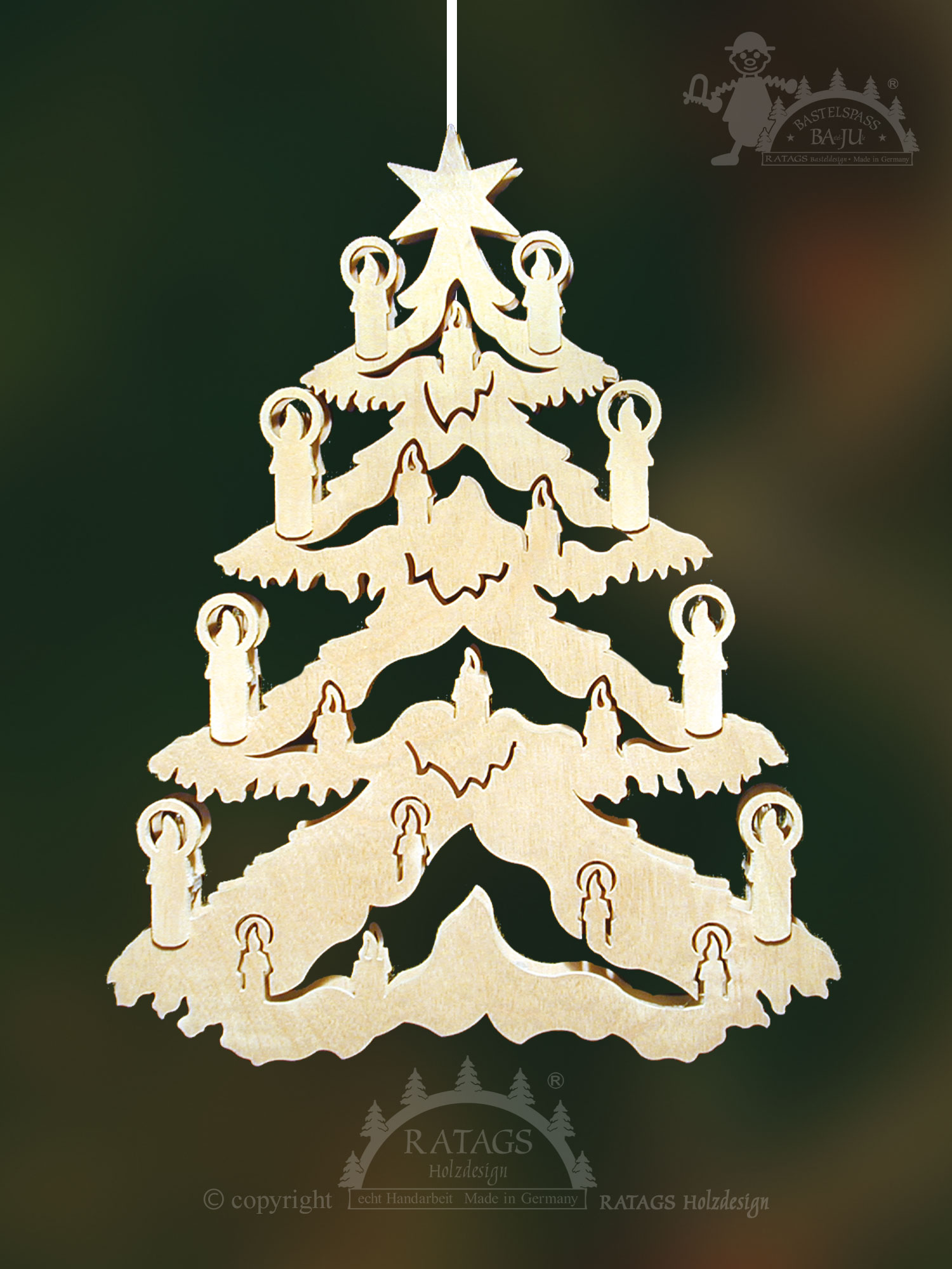 Window picture, illuminated, for crafting, Christmas tree, self-assembly