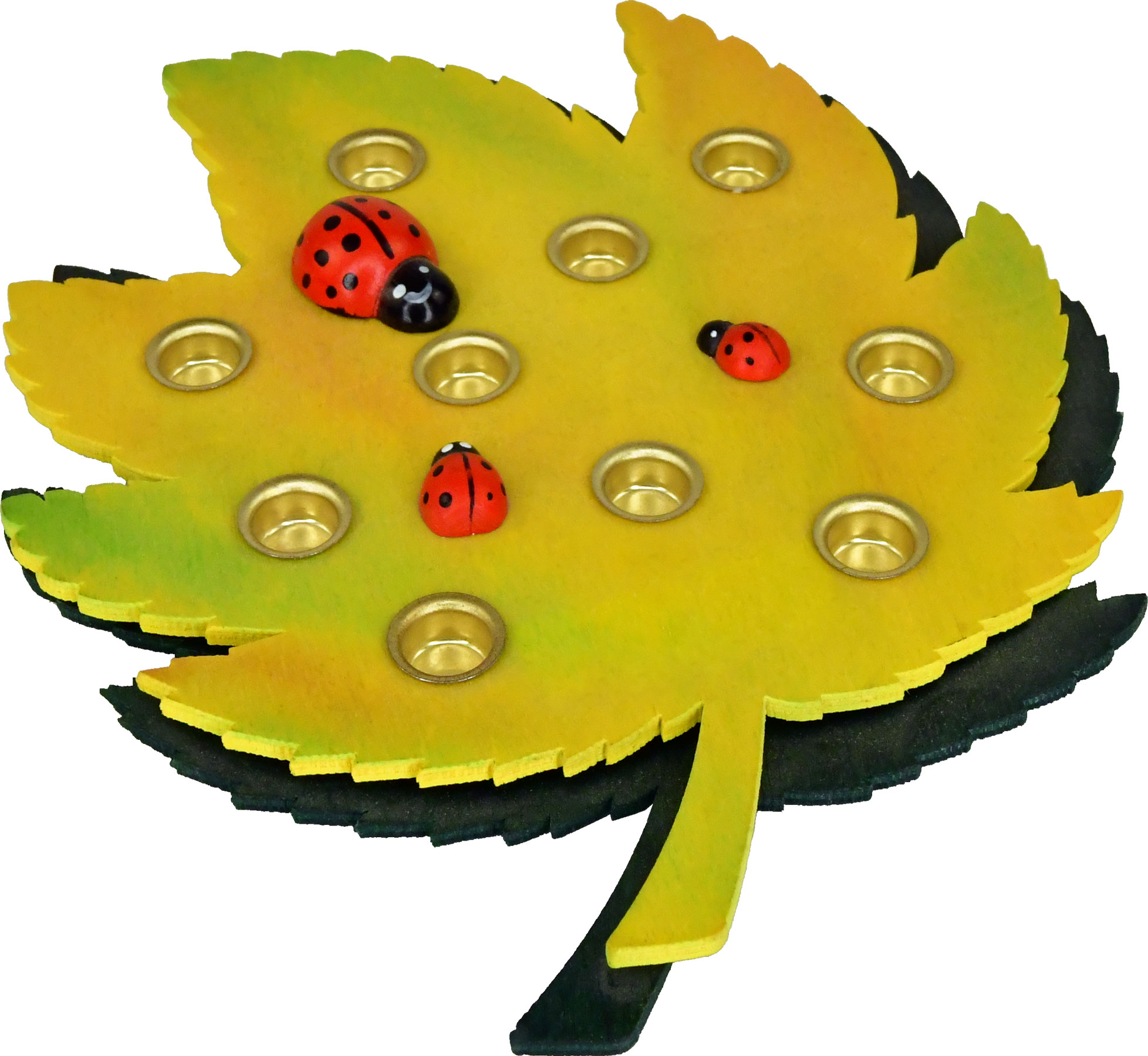 Birthday candle holder leaf for crafting, for 10 candles