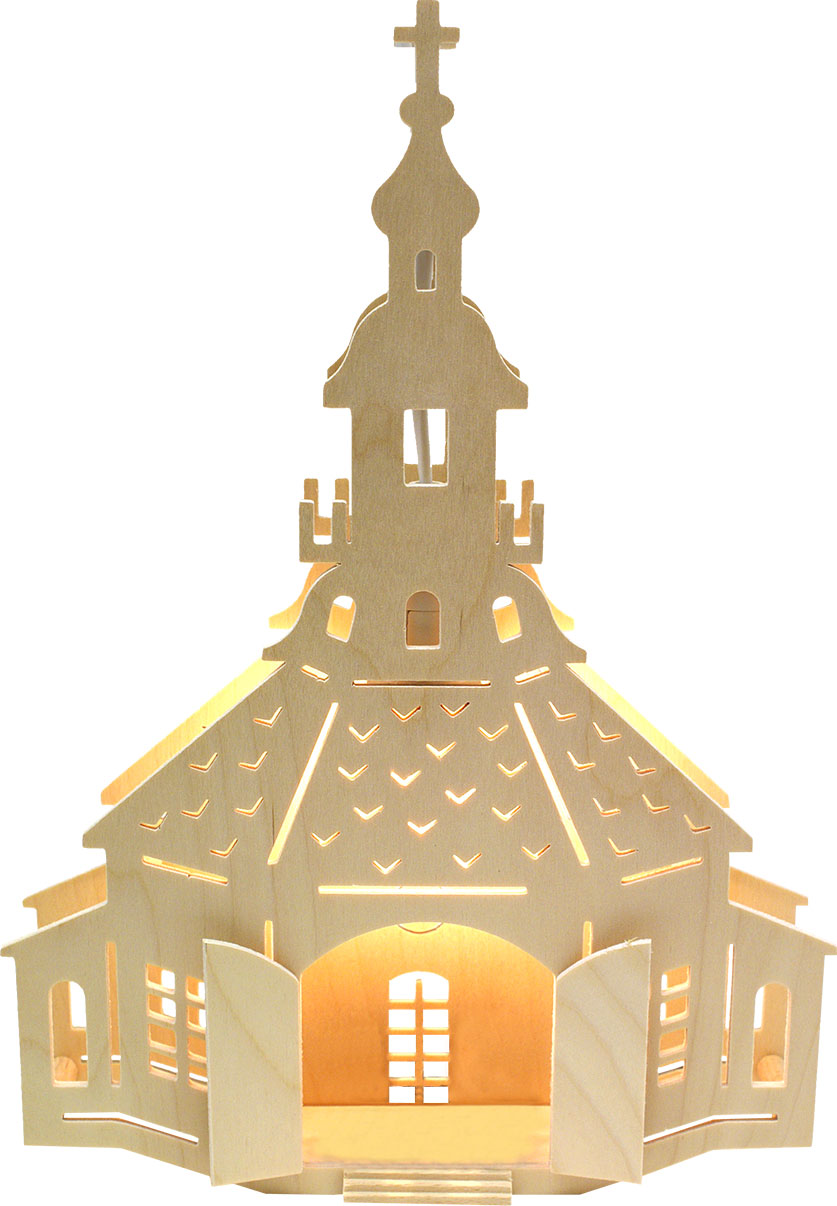 Fensterbild, beleuchtet, Kirche Seiffen, unbestückt Fensterbild, beleuchtet, Kirche Seiffen, unbestückt