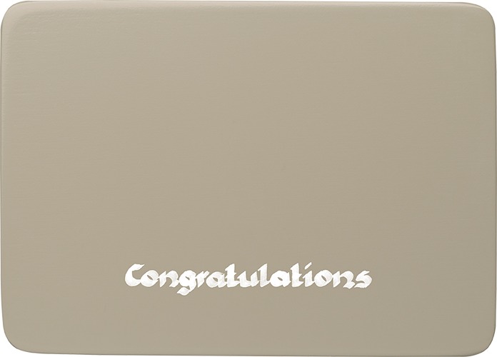 Beschriftete Sockelplatte, silbergrau, “Congratulations”