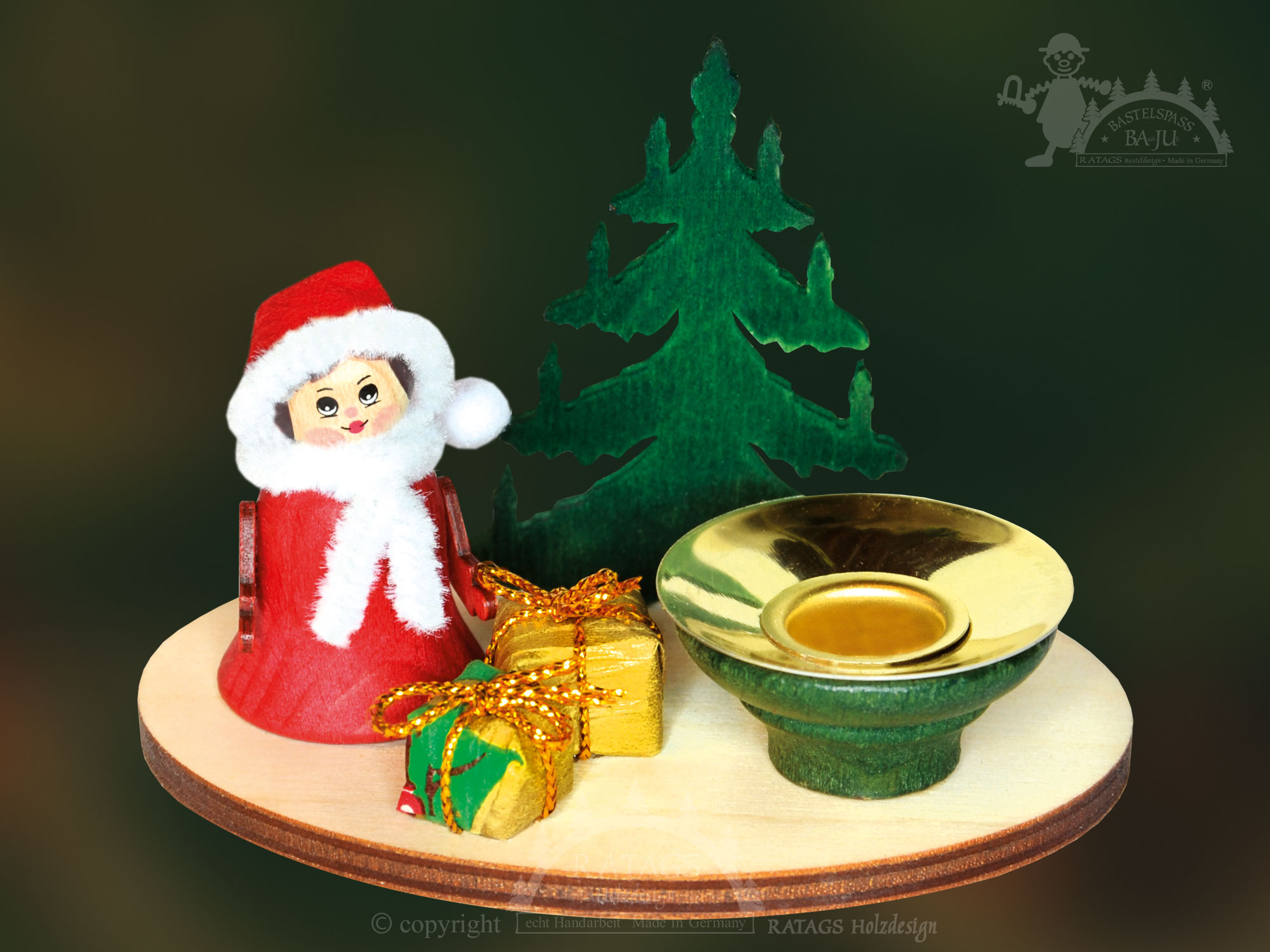 Table decorations for crafting, bell child with gifts