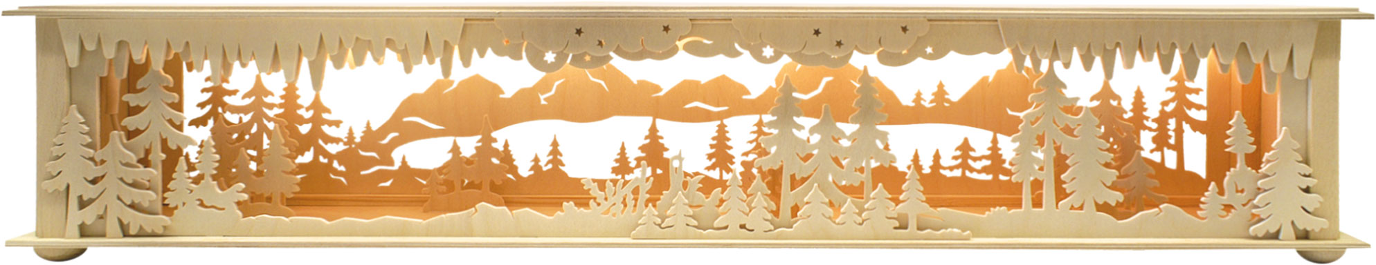 Room light, large, flat forest, mountains, unassembled