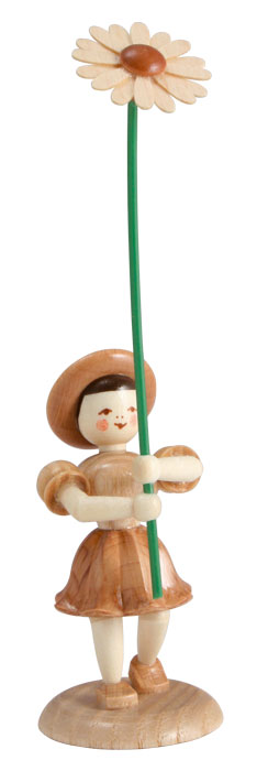 Enfant fleur avec pâquerettes, naturel