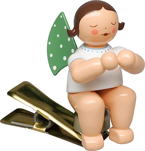 Engel, betend, auf Klemme, dunkles Haar