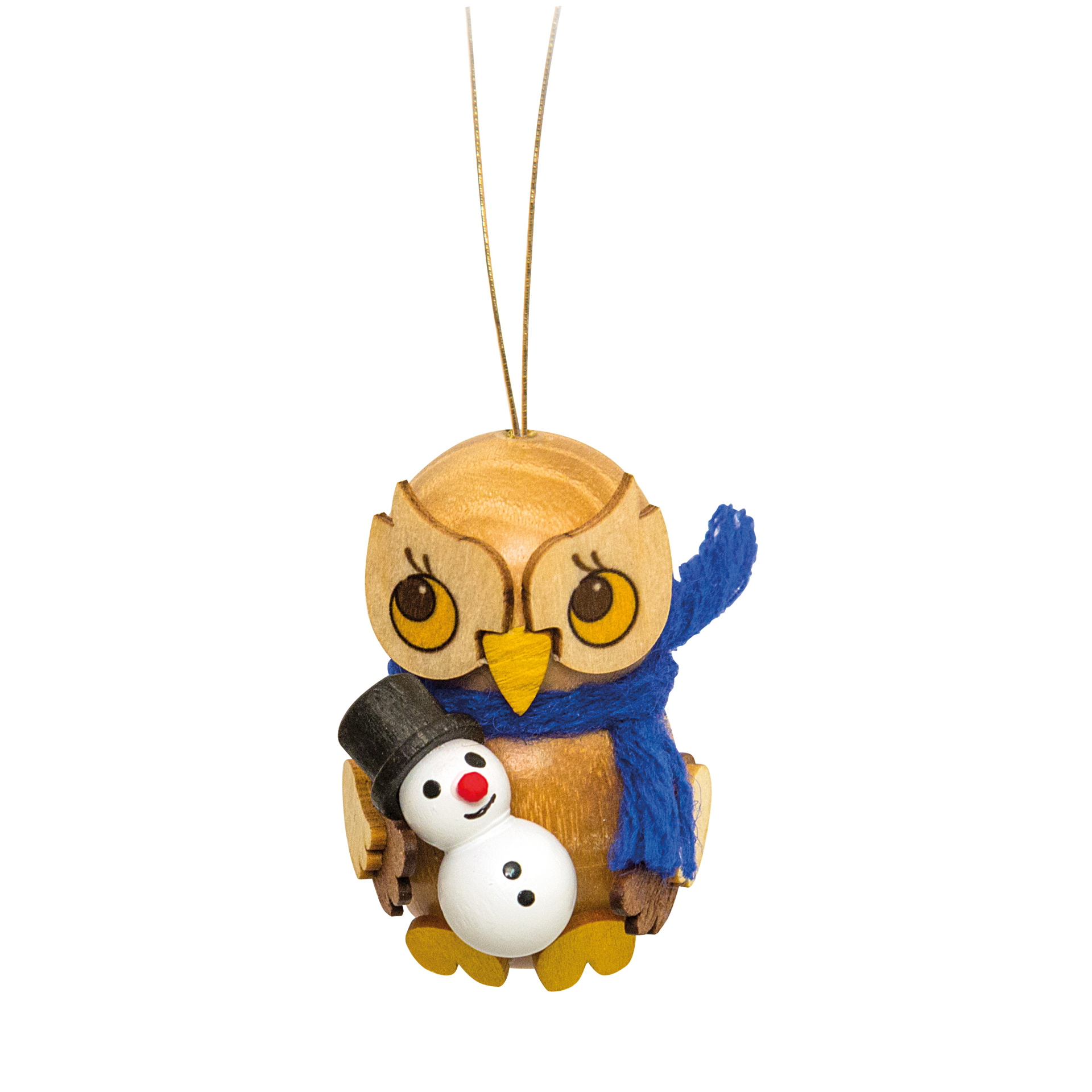 Baumschmuck Eulenkind mit Schneemann