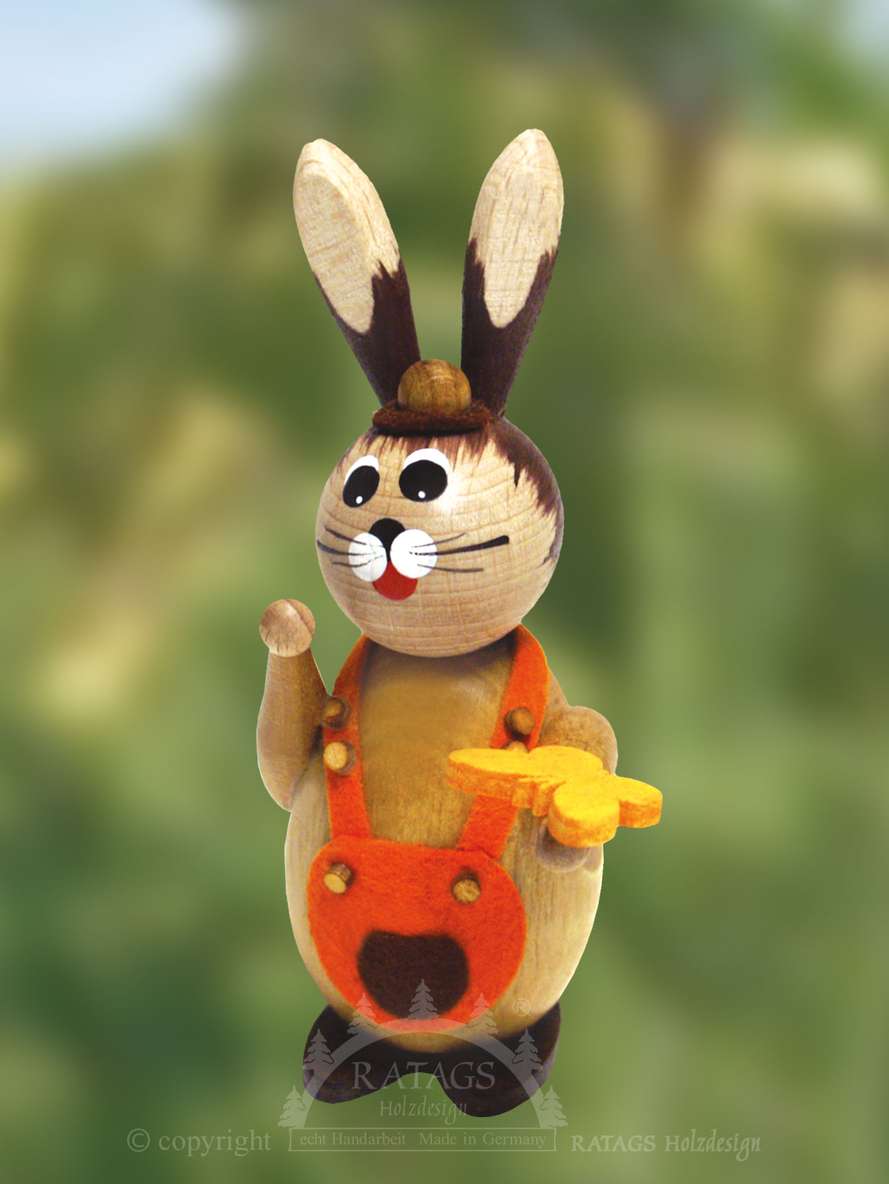 Knuffi λαγός, πεταλούδα, πορτοκαλί