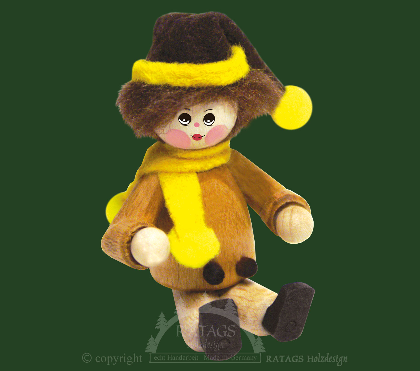 Figur, Kind sitzend mit Zipfelmütze