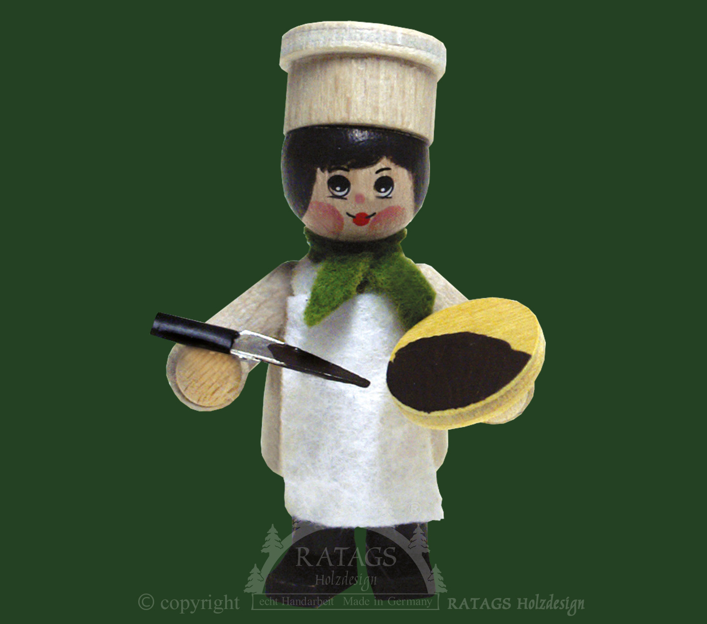 Figurine, pâtissier avec couteau