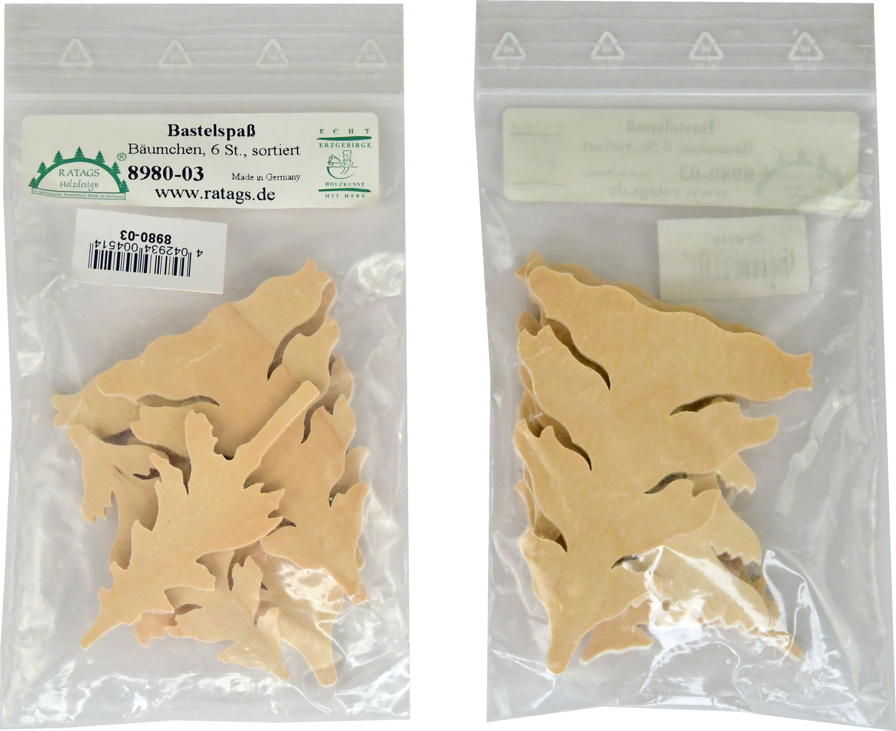 Small trees, set of 6, assorted