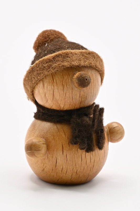 Boneco de neve, gorro castanho, 4,5 cm de altura
