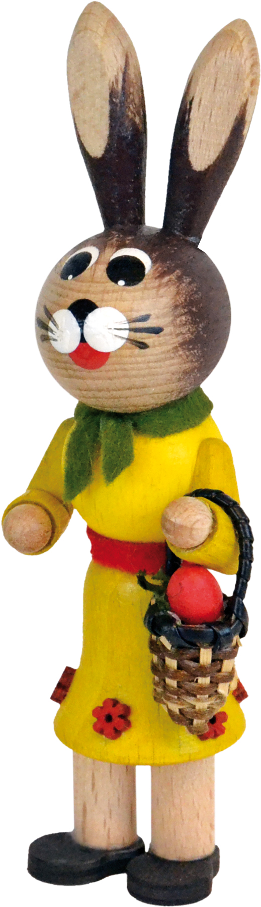 Easter bunny, yellow, with egg basket