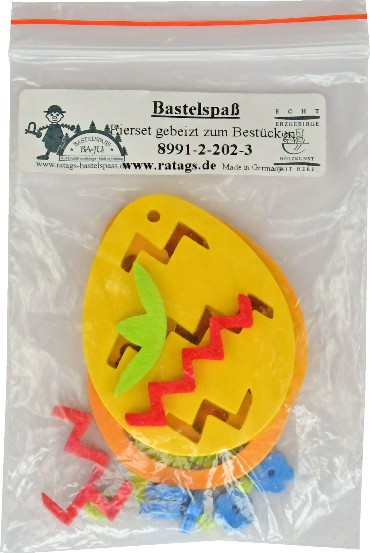 Tree decorations for crafting, set of 3, eggs, for designing