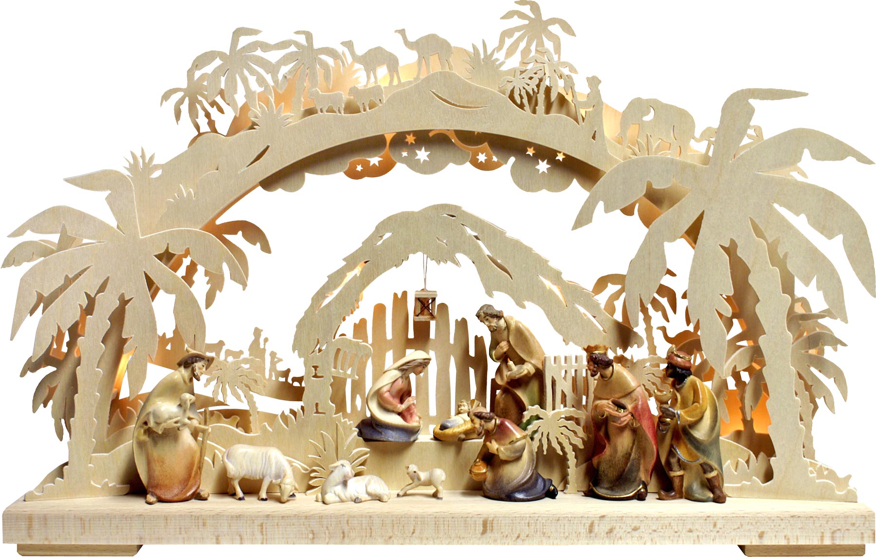 Arco luminoso 3D piccolo, Morgenland, figure tirolesi, colorato,