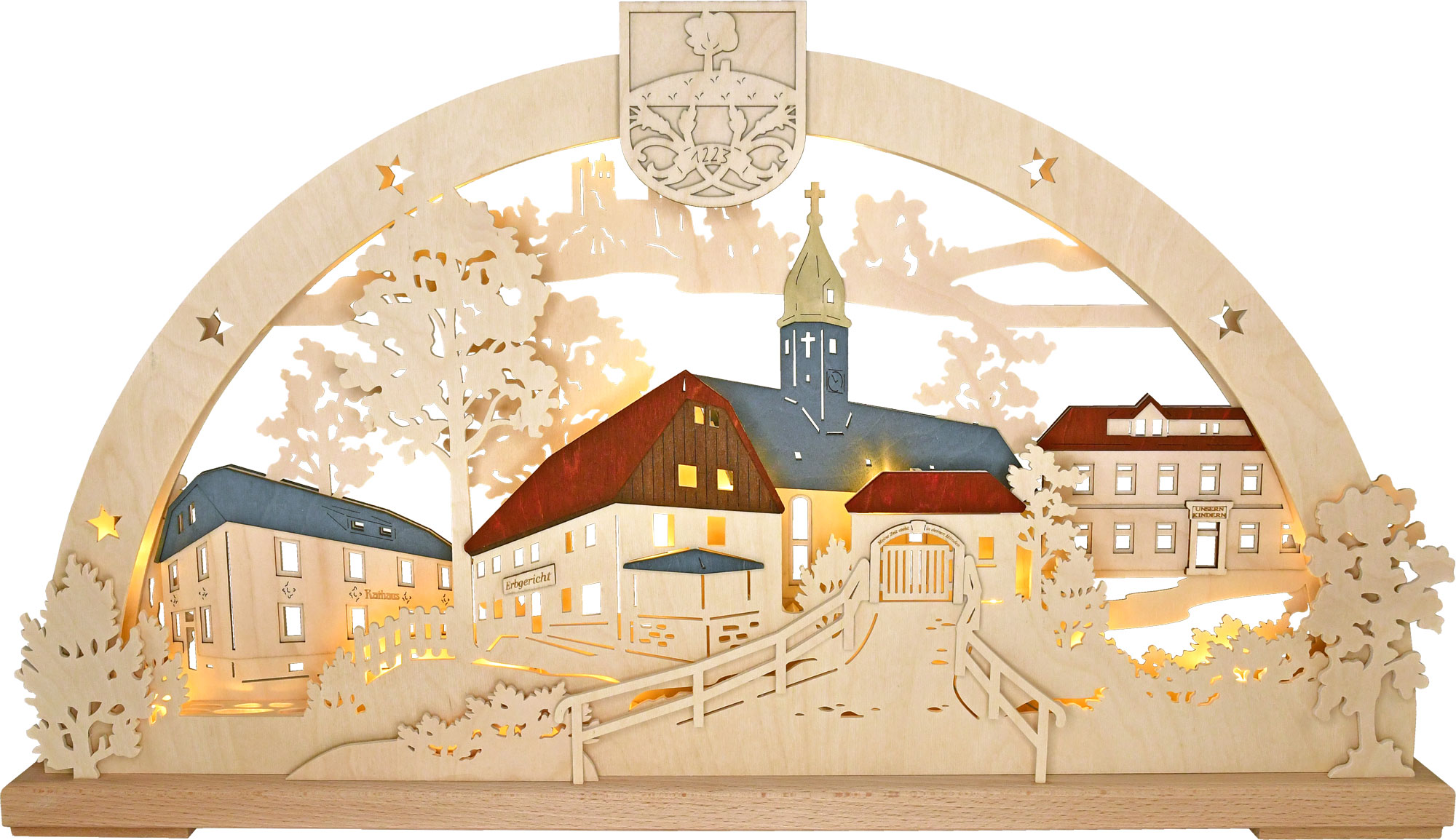 Large 3D Schwibbogen, Langenwolmsdorf 800 years of Lawodo