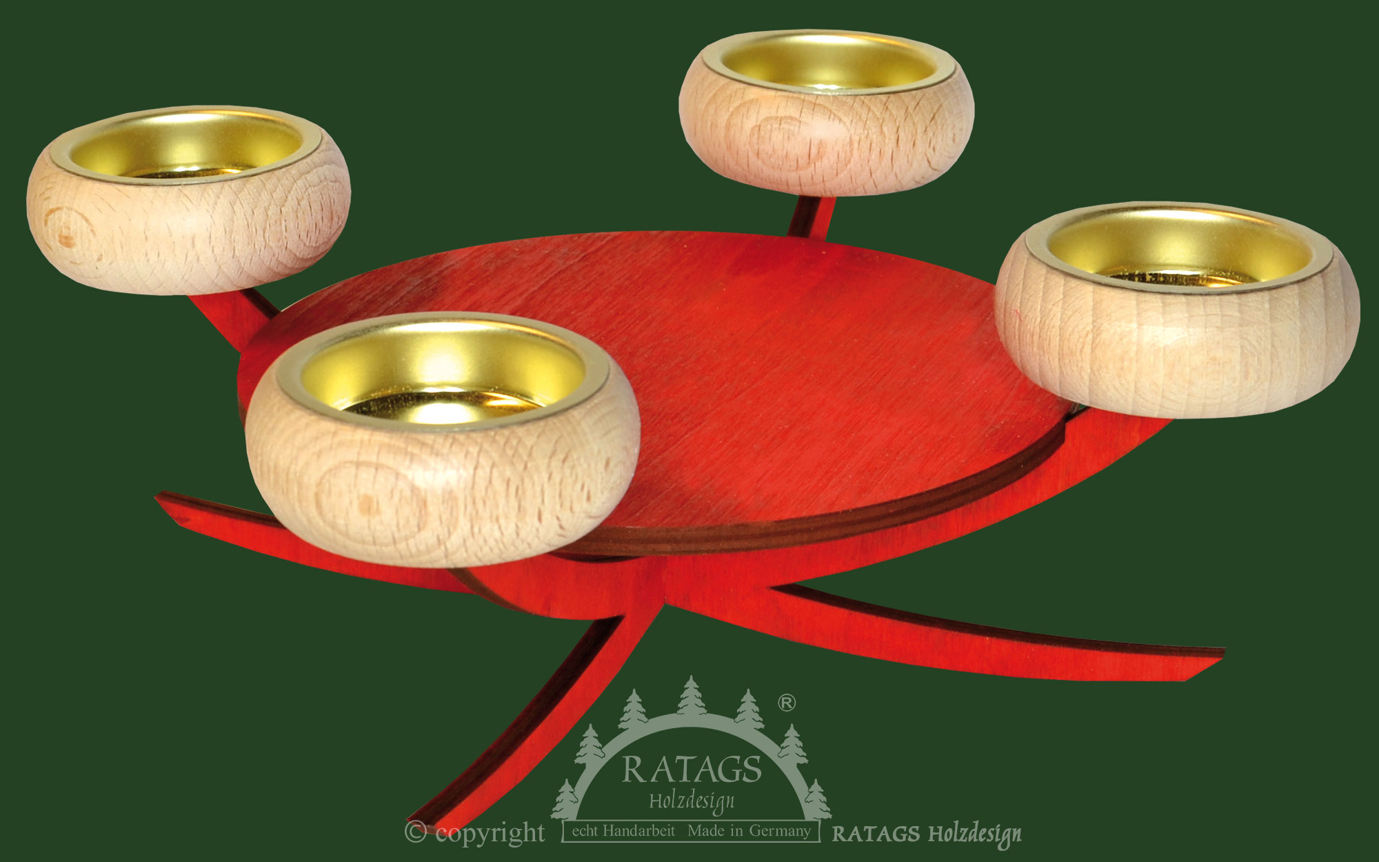 Candlestick, red, unfitted