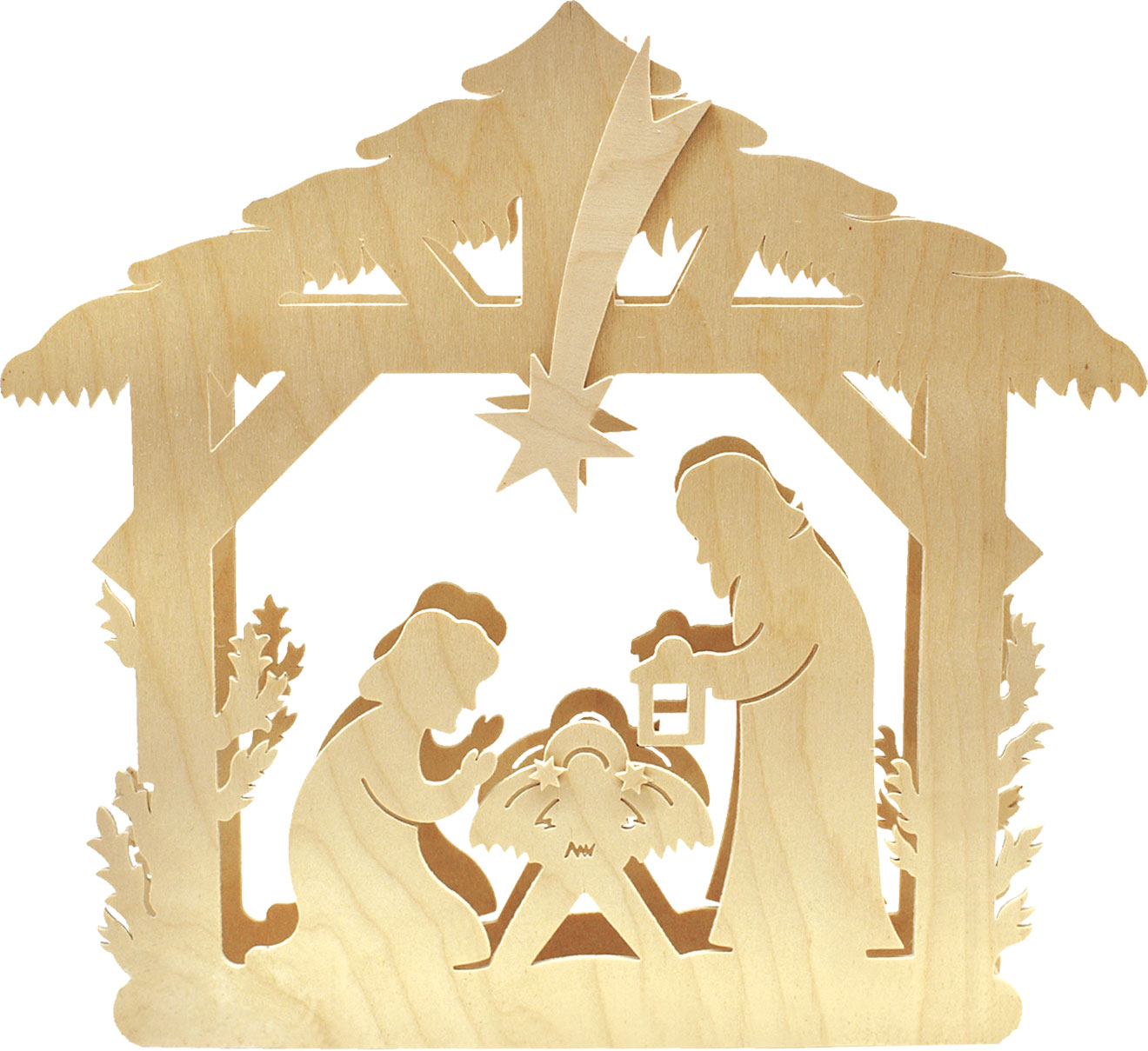 Fensterbild, beleuchtet, Geburt Christi