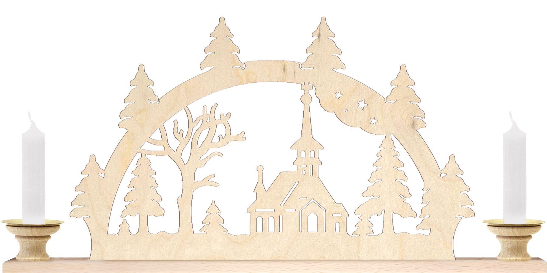 Table light arch for 2 pyramid candles, little church