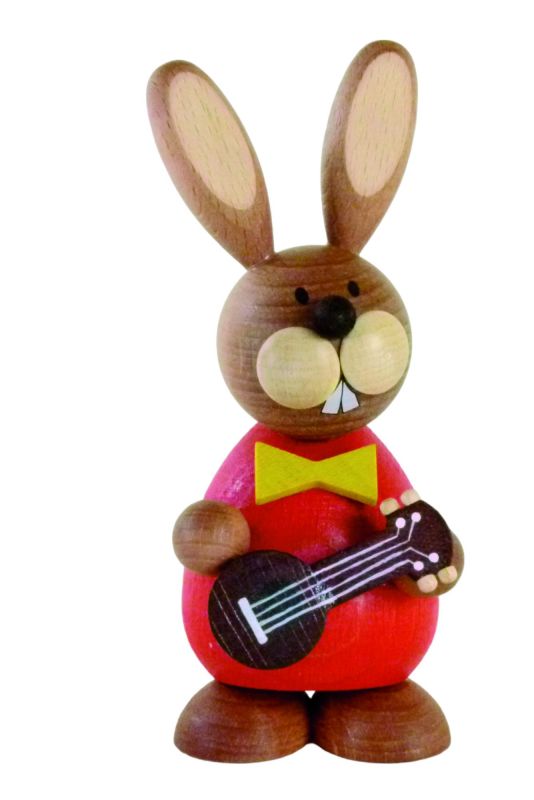 Osterhase stehend mit Gitarre Größe 5,5 cm x 12 cm (B x H)