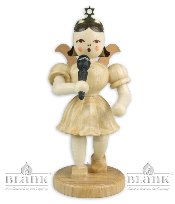 Short-skirted angel with microphone Height 7 cm     Width 3.5 cm  Depth 3.5 cm
