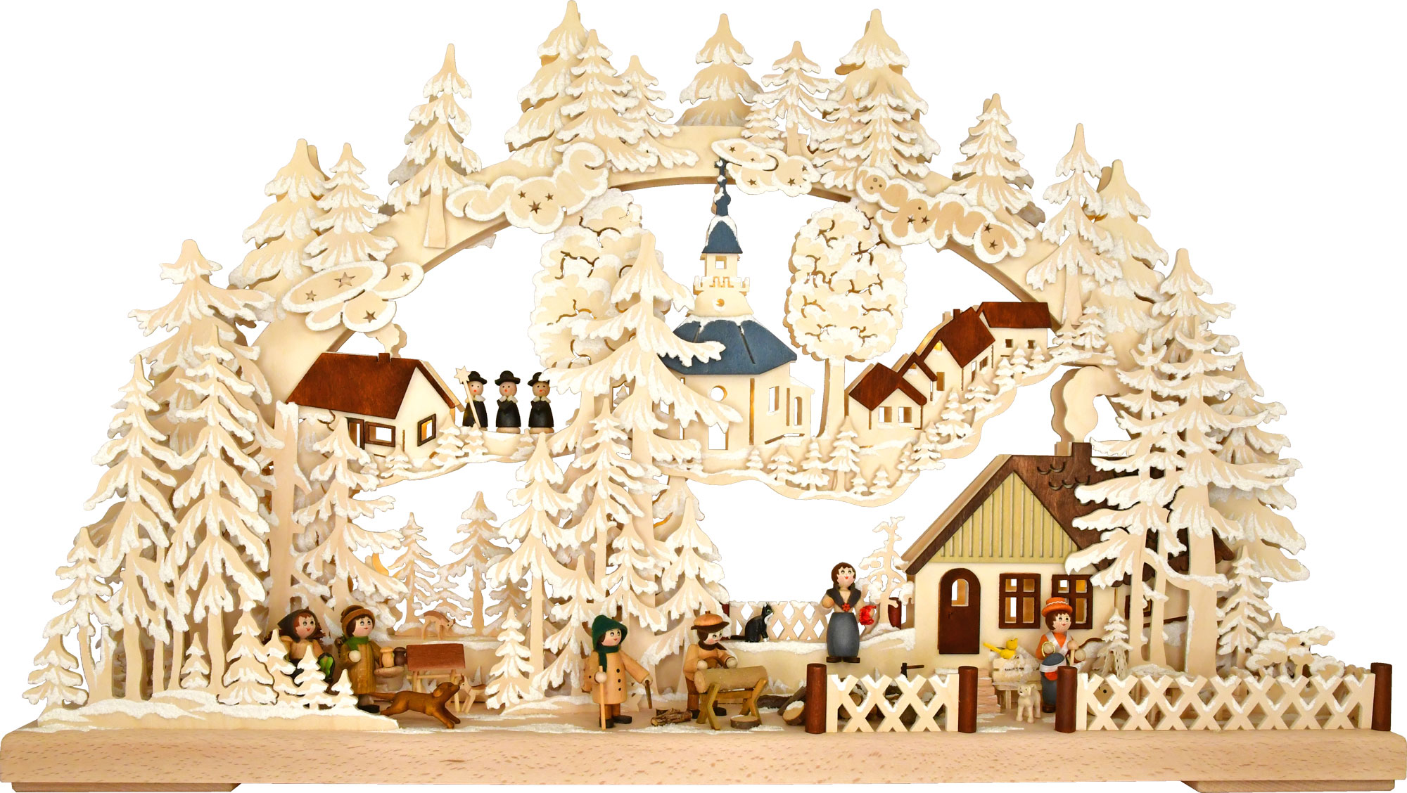 3D candle arch, large, village idyll, hoarfrost