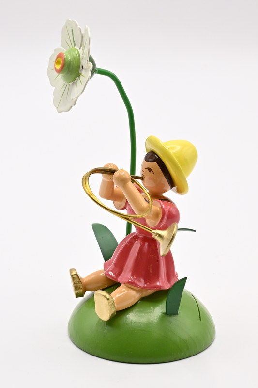 Christmas rose, old horn Flower child sitting