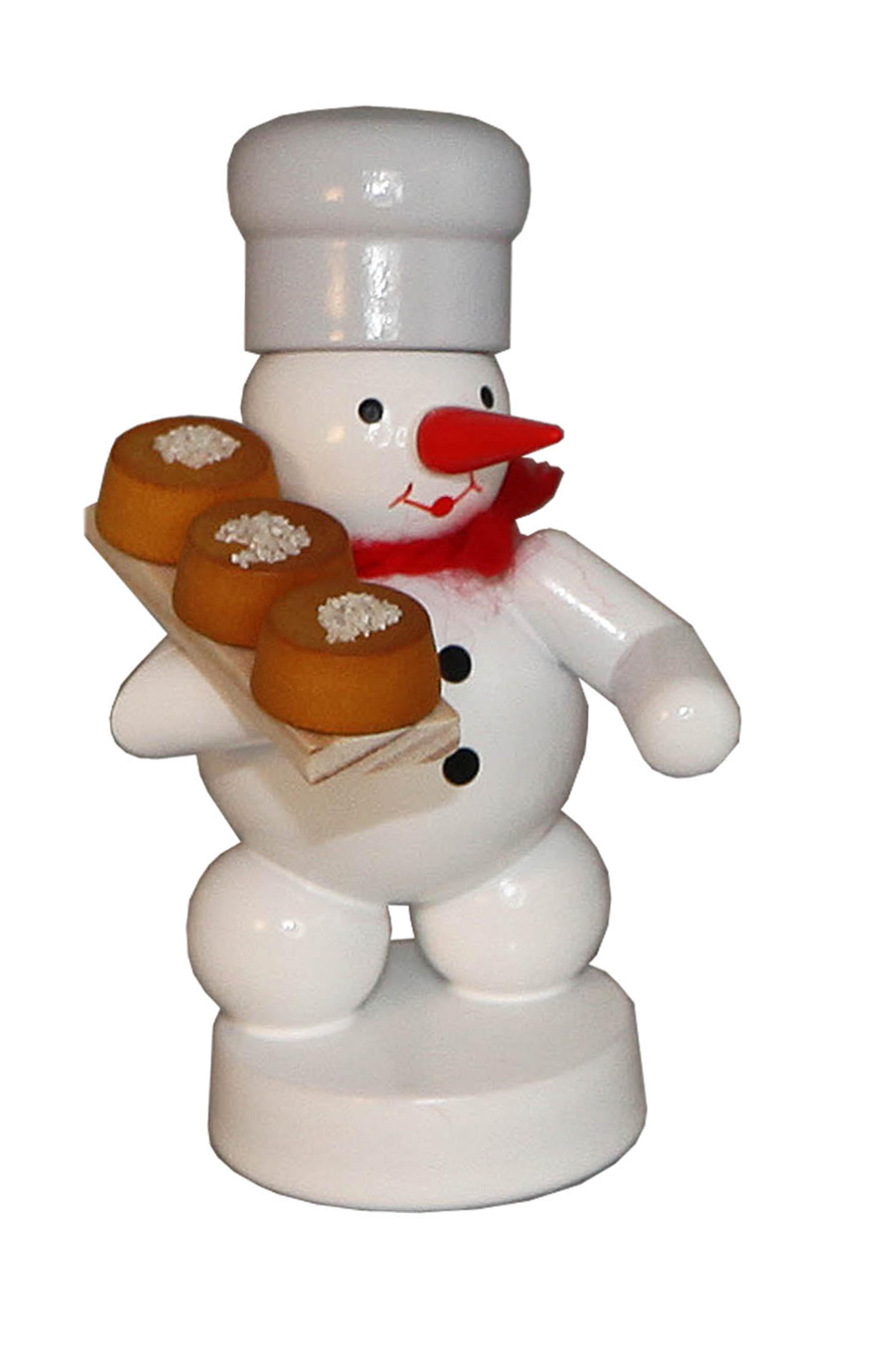 Baker snowman with cake 4 x 8 x 4 cm, coloured