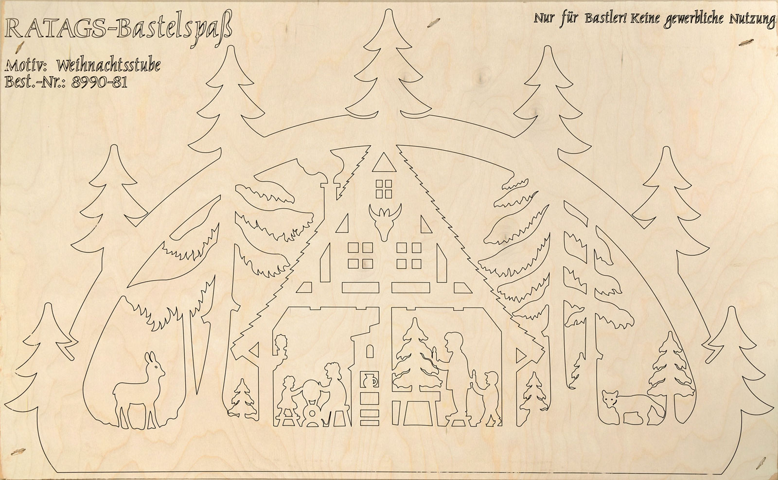 2 motif plywood panels, self-sawing, candle arch, small, Christmas parlour