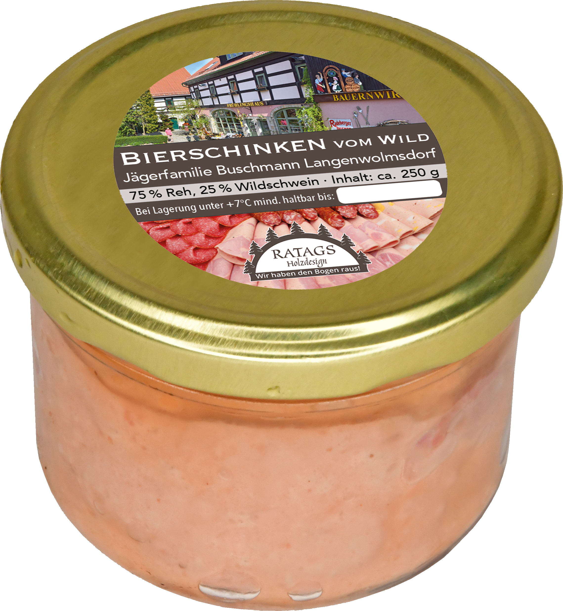 Bierschinken mit Wild im Glas / 200g Wurstglas