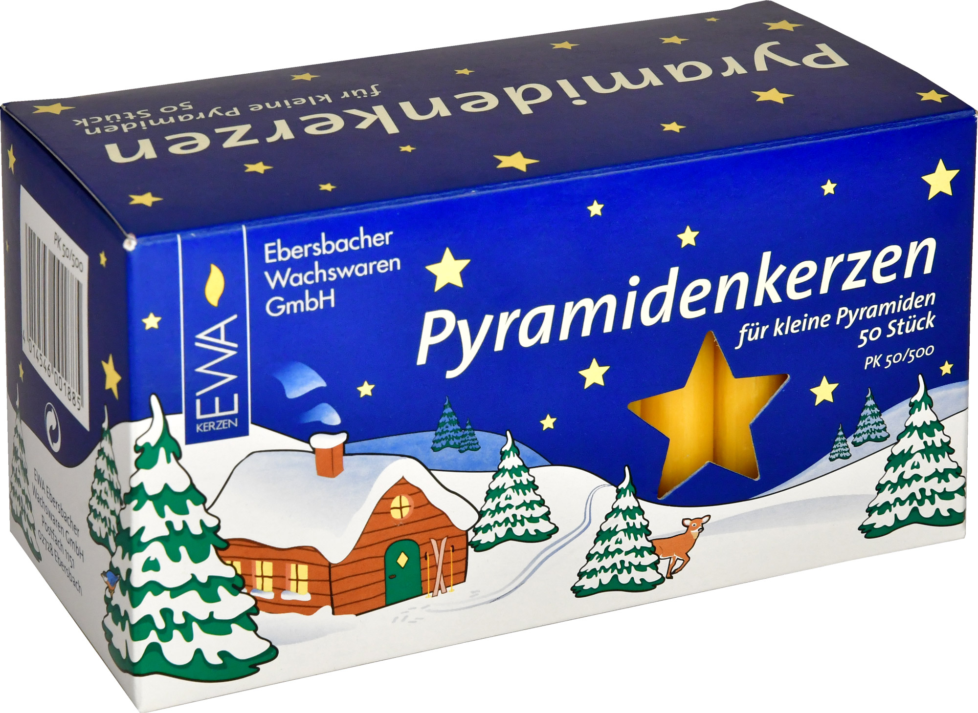 Pyramid candles, 50 pieces, yellow