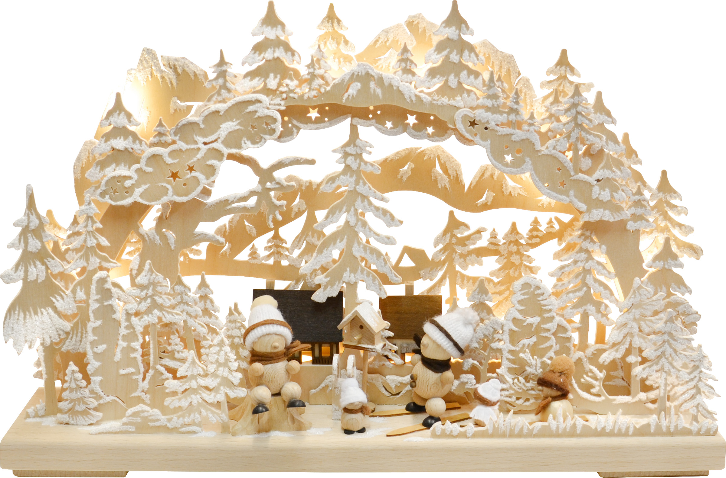 3D candle arch, small, Snow Mollies, natural, hoarfrost