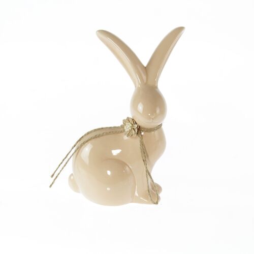 Dolomit-Hase hockend, beige 9x8,5x16 cm