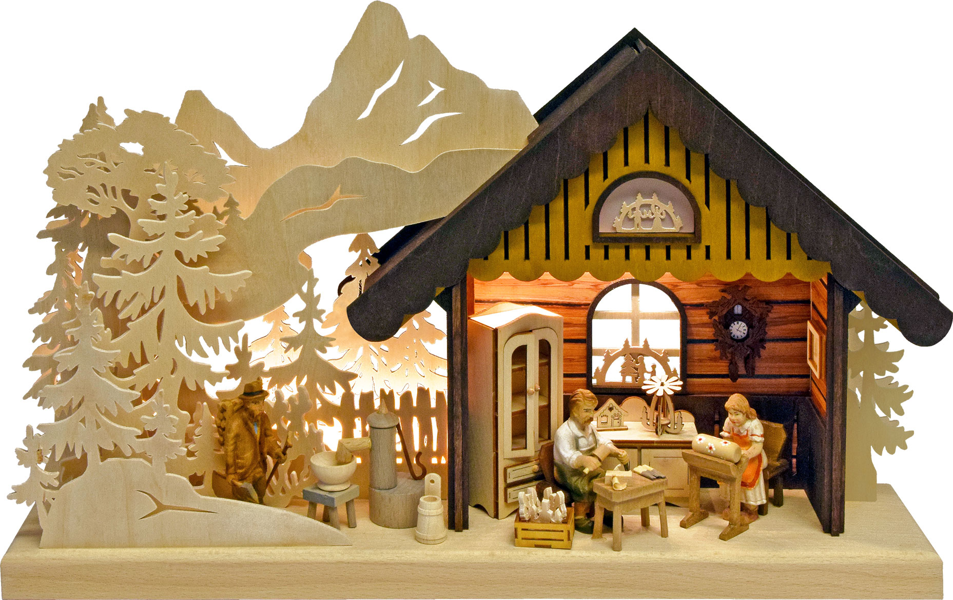 Small 3D LED Schwibbogen, Handwerkerstube