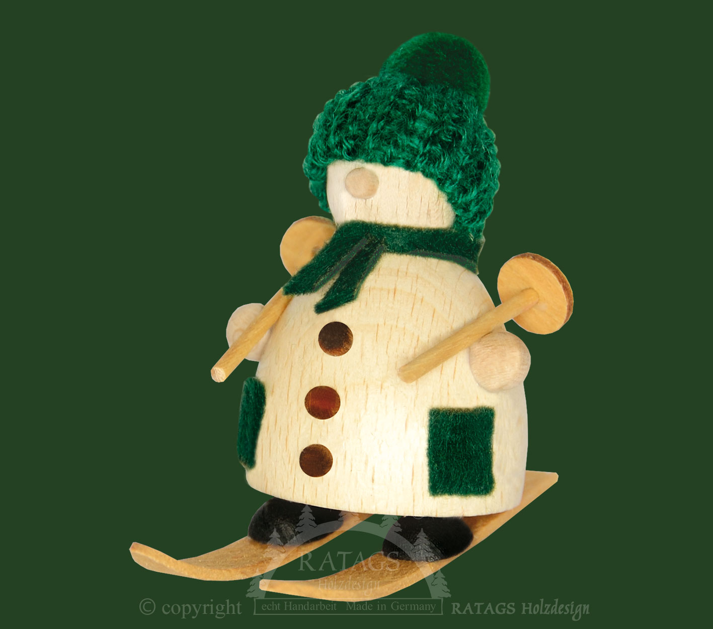 Snow-Molli, linha jovem, esquiando, gorro de tricô verde