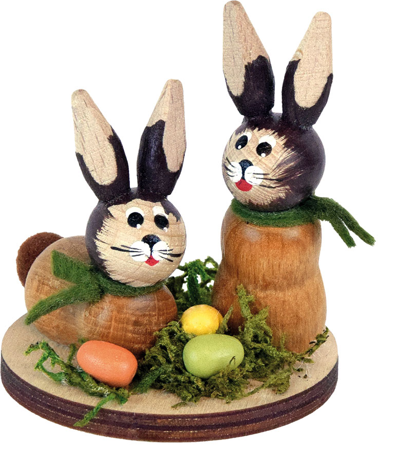 Pair of rabbits with Easter eggs