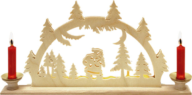 Table light arch for 2 pyramid candles Santa Claus